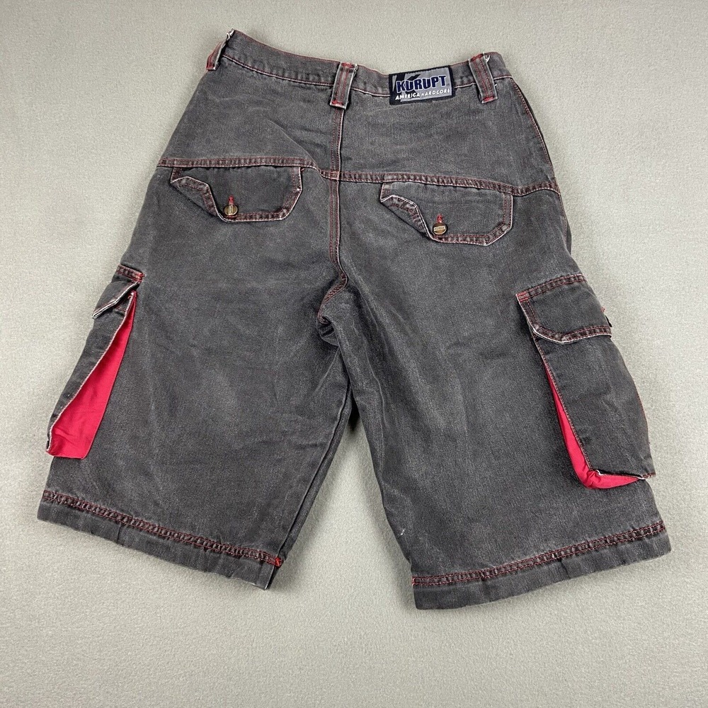 KURU Men's Gray Cargo Shorts with Red Accents